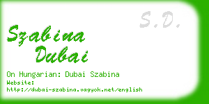 szabina dubai business card